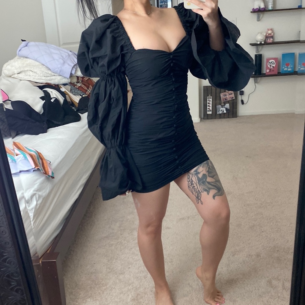 PUFF SLEEVE BLK MINI